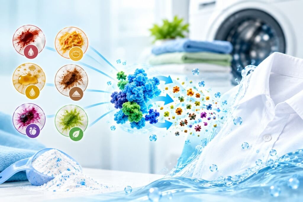 Main Types of Detergent Enzymes and the Stains They Target