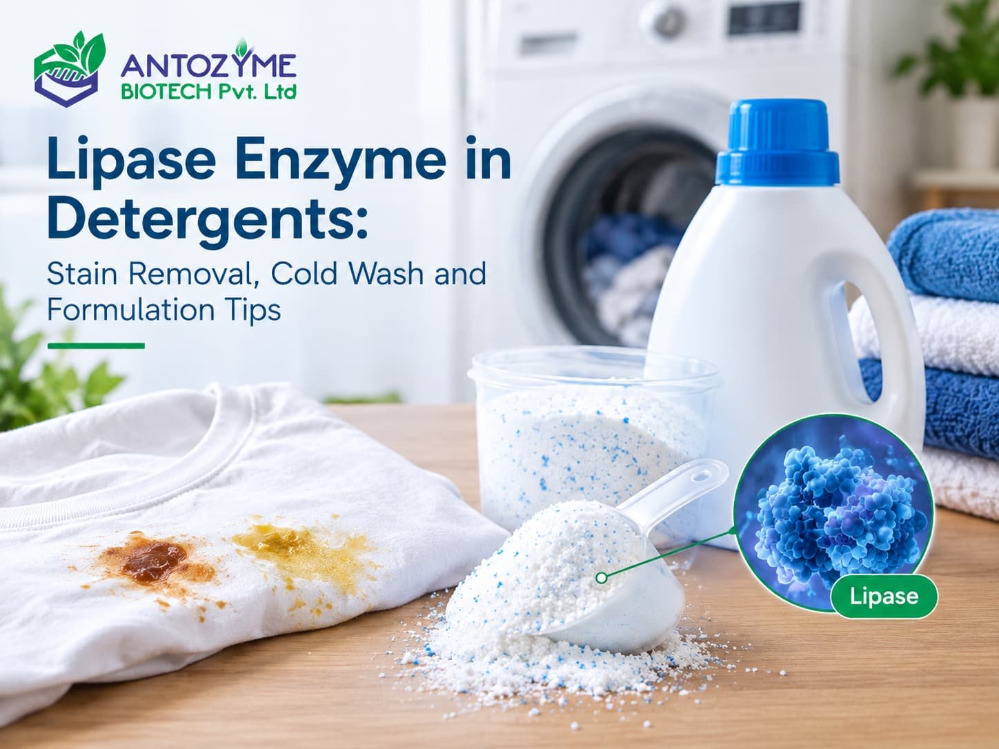 Lipase Enzyme in Detergents: Stain Removal, Cold Wash and Formulation